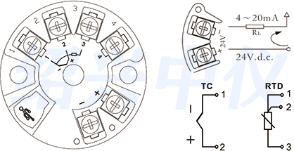 智能溫度變送器接線圖